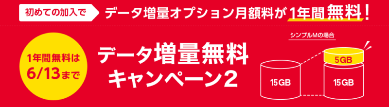 データ増量無料キャンペーン2